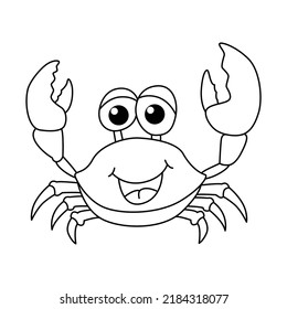 Cute Crab Cartoon Coloring Page Illustration Stock Vector (Royalty Free ...