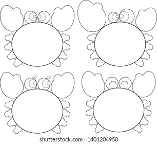 cute crab cartoon line art vector illustration for coloring and symbol 