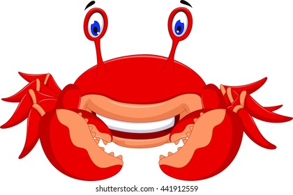 cute crab cartoon look at camera