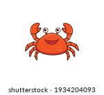 cute crab cartoon vector icon illustration, mascot logo, cartoon animal style