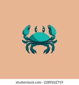 cute crab cartoon vector icon illustration, mascot logo, cartoon animal style