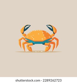 cute crab cartoon vector icon illustration, mascot logo, cartoon animal style