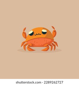 cute crab cartoon vector icon illustration, mascot logo, cartoon animal style