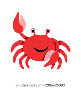 cute crab cartoon vector icon illustration, mascot logo, cartoon animal style