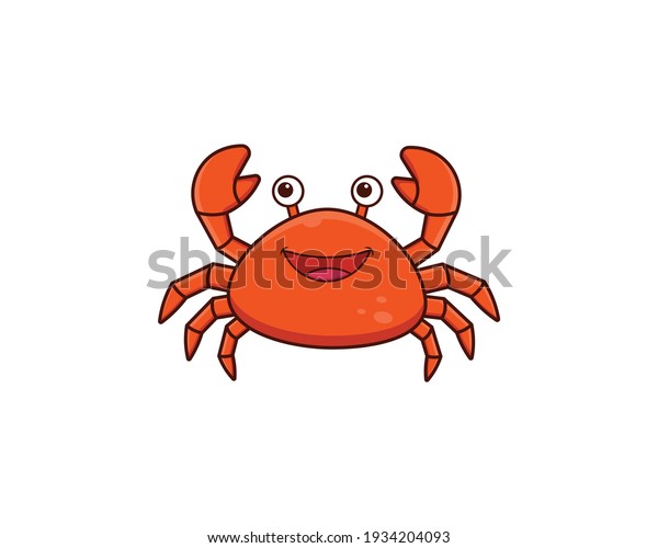 cute crab cartoon vector icon illustration, mascot\
logo, cartoon animal\
style