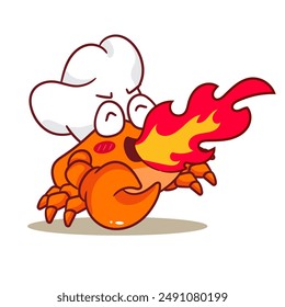 Cute Crab Cartoon Vector Illustration. Adorable Kawaii Animal Character Icon Mascot Concept Design. Isolated White Background.