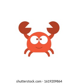 Cute crab cartoon vector on a white background