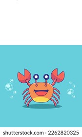 Cute crab cartoon vektor Symbol ilustration.animal Natur Symbol Konzept isoliert Premium Vektor. Flacher Cartoon-Stil