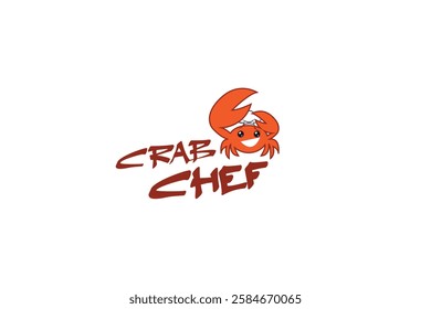 Cute Crab Chef Cartoon Vector Illustration. Adorable Kawaii Animal Character Icon Mascot Concept Design. Isolated White Background.