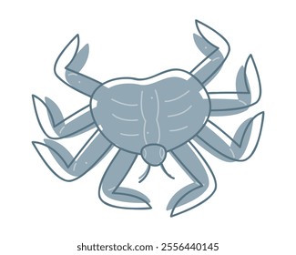 A cute crab in color. Doodle clip art for your projects.