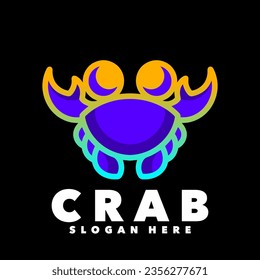 Cute crab colorful logo design