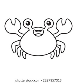 página de color de cangrejo lindo aislado .vector ilustración