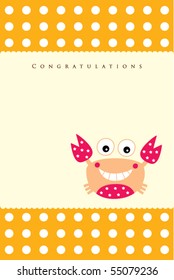 cute crab congratulations card