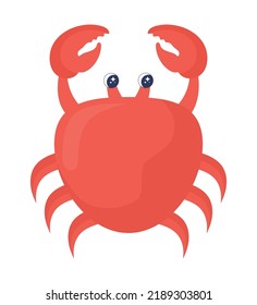 cute crab design over white