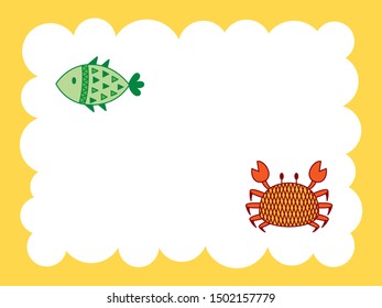cute crab and fish message greeting card
