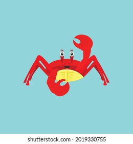 Cute crab flat design designed for kids or for restaurants and other purposes