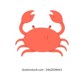 Cute crab in a flat style, vector.