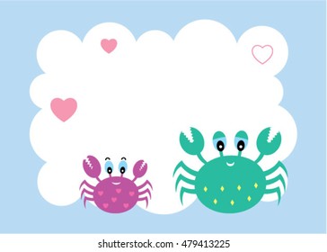 cute crab happy mother's day greeting card