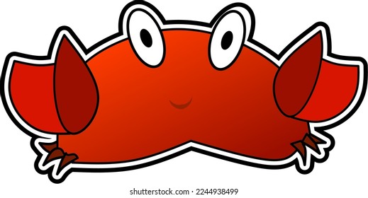 cute crab icon character for sea animal cartoon