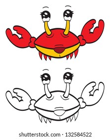 Cute crab isolated on white