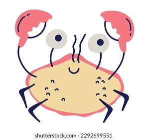 Cute crab isolated on white background concept. Vector graphic design illustration