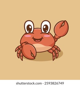 Cute crab lift clamp vector children's illustration Q version vector cartoon illustration