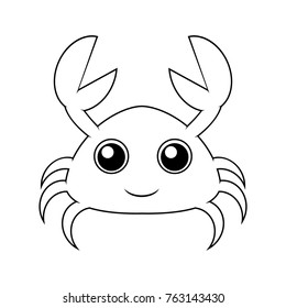 Cute crab line icon. Aquatic animal element icon. Premium quality graphic design. Signs, outline symbols collection icon for websites, web design, mobile app, info graphics on white background