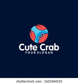 Cute Crab Logo Idea Vector Template