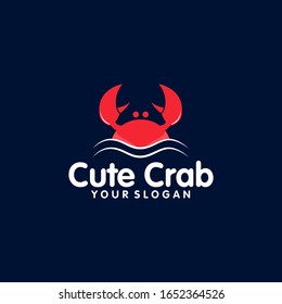 Cute Crab Logo Idea Vector Template