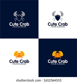 Cute Crab Logo Idea Vector Template