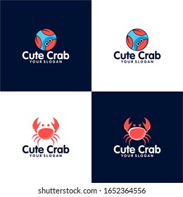 Cute Crab Logo Idea Vector Template