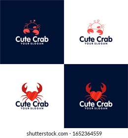 Plantilla vectora de ideas de logotipo de cangrejo