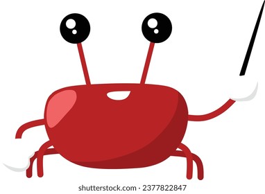 Cute Crab Mascot Cartoon Pointing Pose Character IllustrationVector Cute Mascot Crabs, Adorable Cartoon Crab Characters, Vector Mascot of Playful Cartoon Crabs, 