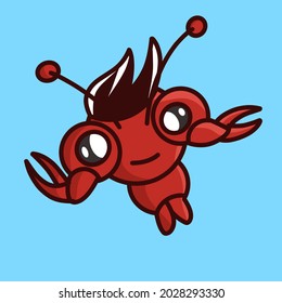 Cute crab mascot vector illustration design good for kids fashion, clothing,food, restaurant, seafood or everything