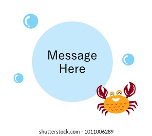 cute crab message card vector
