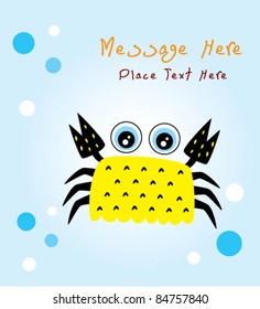 cute crab message greeting