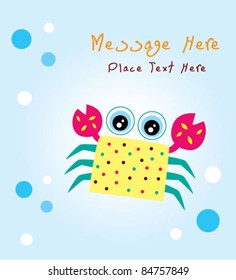 cute crab message greeting