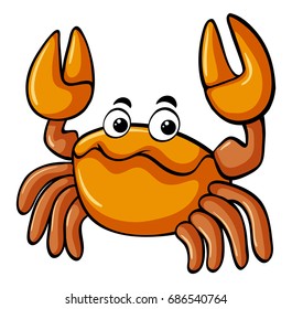 Cute Krabbe auf weißem Hintergrund, Vektorgrafik