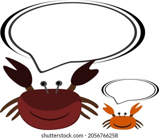 Cute Crab Orange Cartoon Character Sea Crab And Text Space Speech Aquatic Amphibian Vector