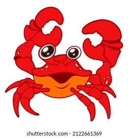 cute crab painting as a vector image