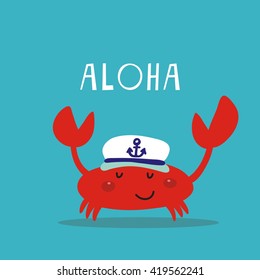 Cute crab print for kids