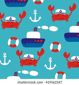 Cute crab print for kids