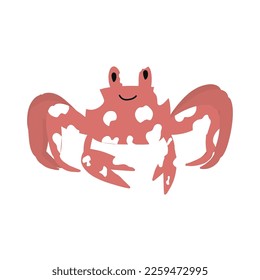 Cute crab in Scandinavian style on a white background. Vector hand drawn kids illustration. Sea ocean. Underwater world