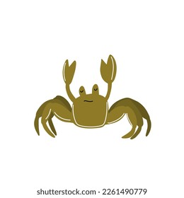 Cute crab in Scandinavian style on a white background. Vector hand drawn kids illustration. Sea ocean. Underwater world
