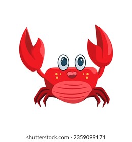 Cute Crab Sea Animal Character Illustration