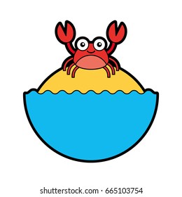 cute crab sealife character