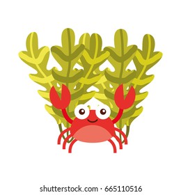 cute crab sealife character