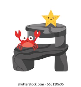 cute crab sealife character