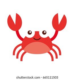 cute crab sealife character