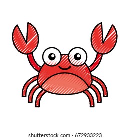 cute crab sealife character